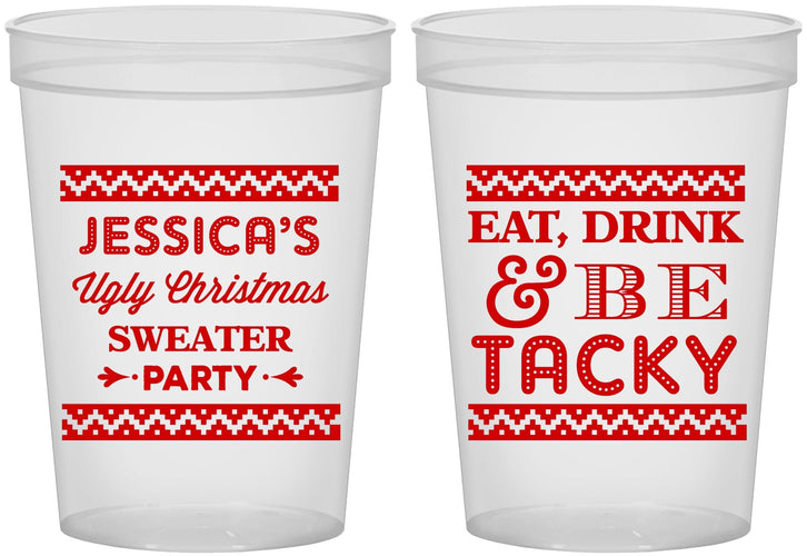 Custom Christmas 16 oz Translucent Cups - Eat Drink Tacky | 280082