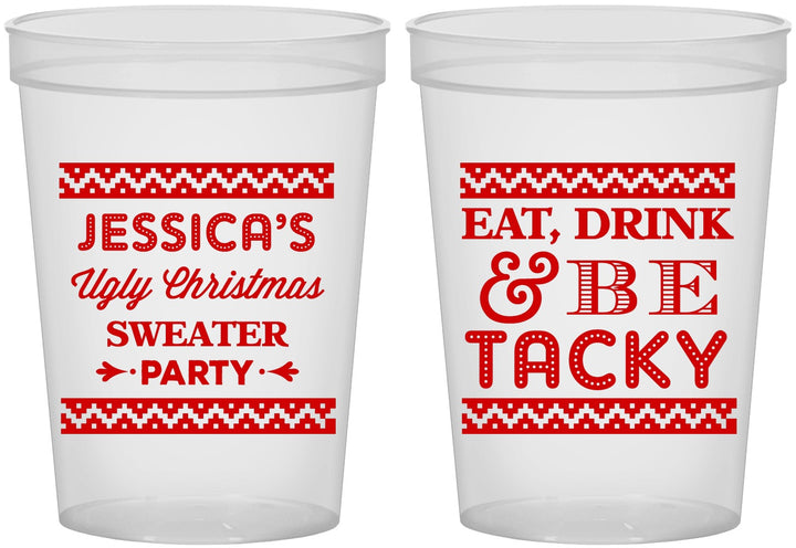 Custom Christmas 16 oz Translucent Cups - Eat Drink Tacky | 280082