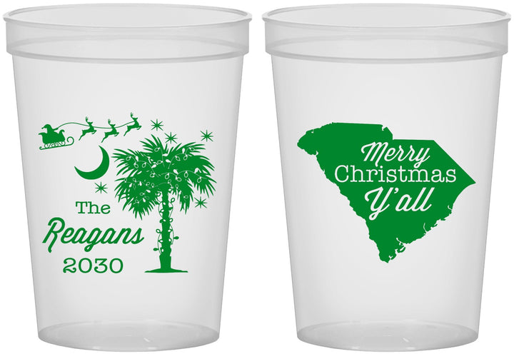 Custom Christmas 16 oz Translucent Cups - South Carolina | 280083