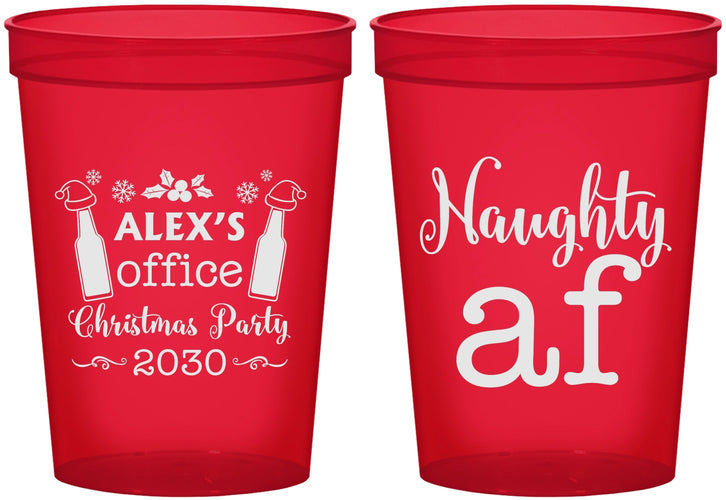 Custom Christmas 16 oz Translucent Cups - Naughty Af | 280084