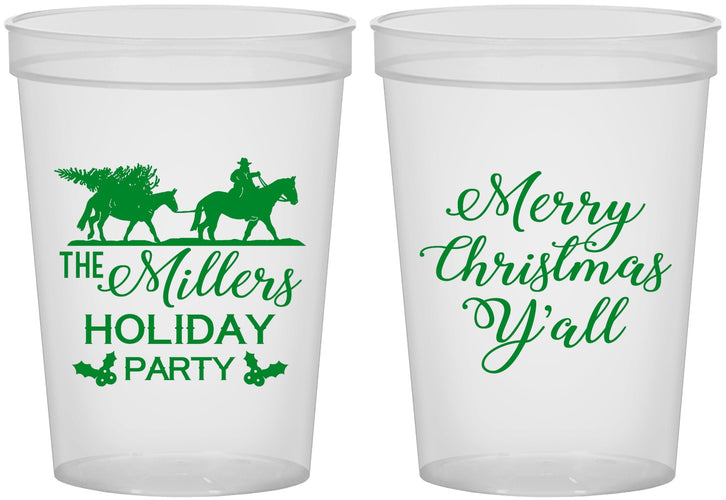 Custom Christmas 16 oz Translucent Cups - Country | 280087