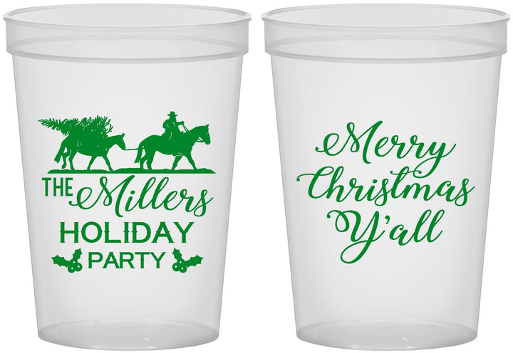 Custom Christmas 16 oz Translucent Cups - Country | 280087