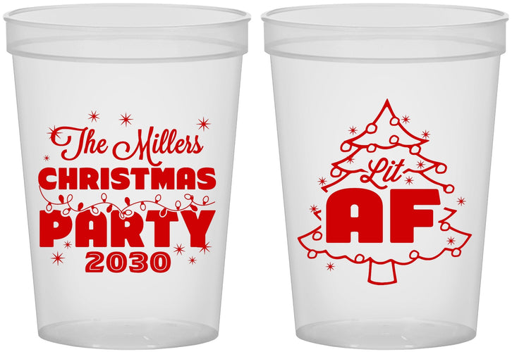 Custom Christmas 16 oz Translucent Cups - Lit Af | 280090