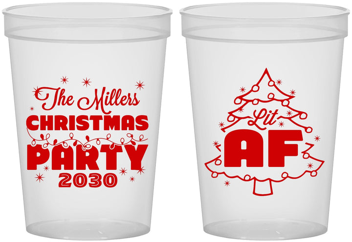 Custom Christmas 16 oz Translucent Cups - Lit Af | 280090