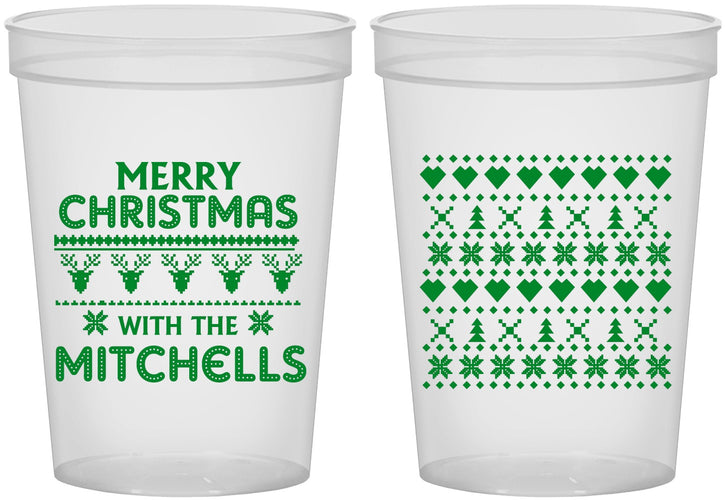Custom Christmas 16 oz Translucent Cups - Ugly Sweater | 280091