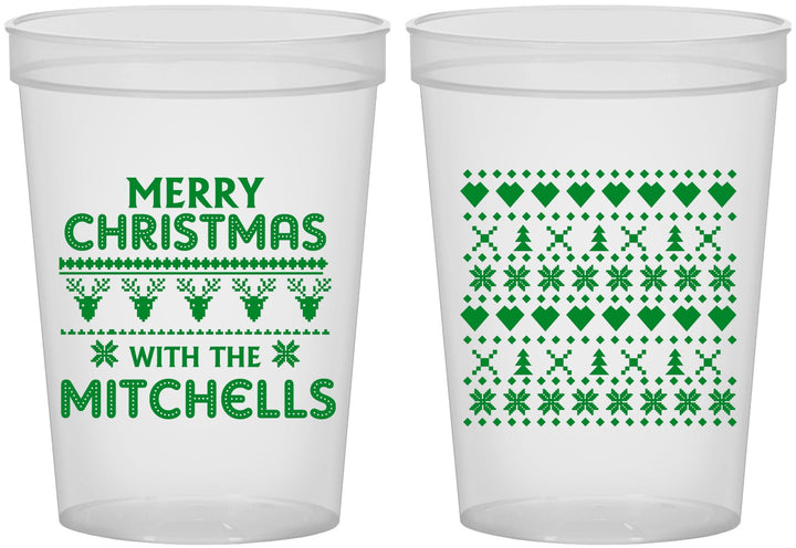 Custom Christmas 16 oz Translucent Cups - Ugly Sweater | 280091