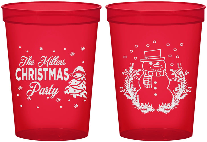 Custom Christmas 16 oz Translucent Cups - Snowman | 280096