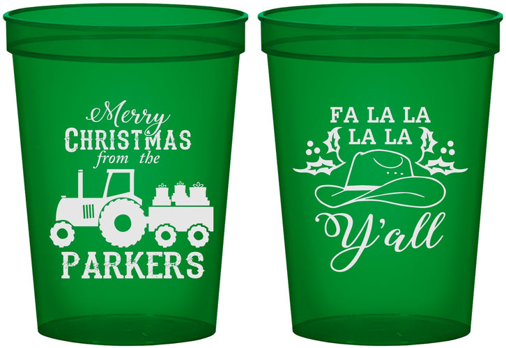 Custom Christmas 16 oz Translucent Cups - Country | 280097