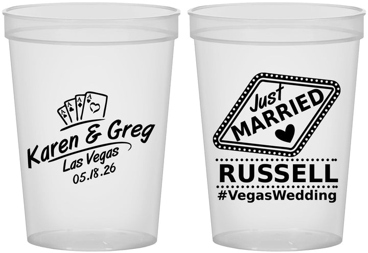 Custom Wedding 16 oz Translucent Cups - Las Vegas | 285