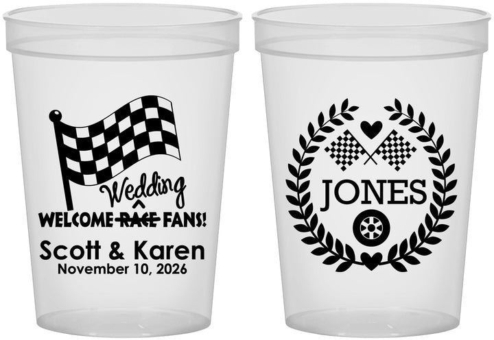 Custom Wedding 16 oz Translucent Cups - Racing | 289