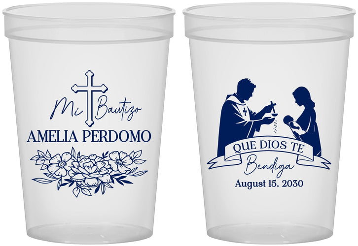 Custom Baptism 16 oz Translucent Cups - Mi Bautizo | 290001