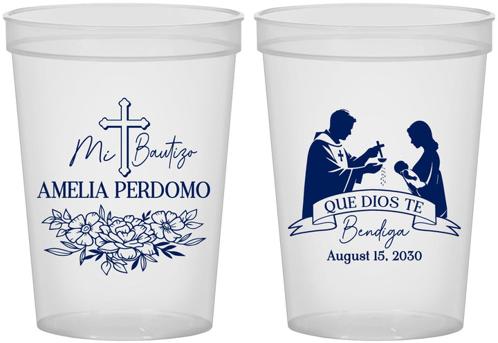 Custom Baptism 16 oz Translucent Cups - Mi Bautizo | 290001