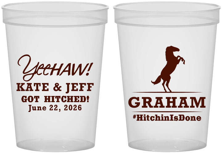 Custom Wedding 16 oz Translucent Cups - Got Hitched | 296