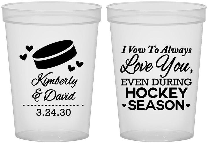 Custom Wedding 16 oz Translucent Cups - Hockey | 300