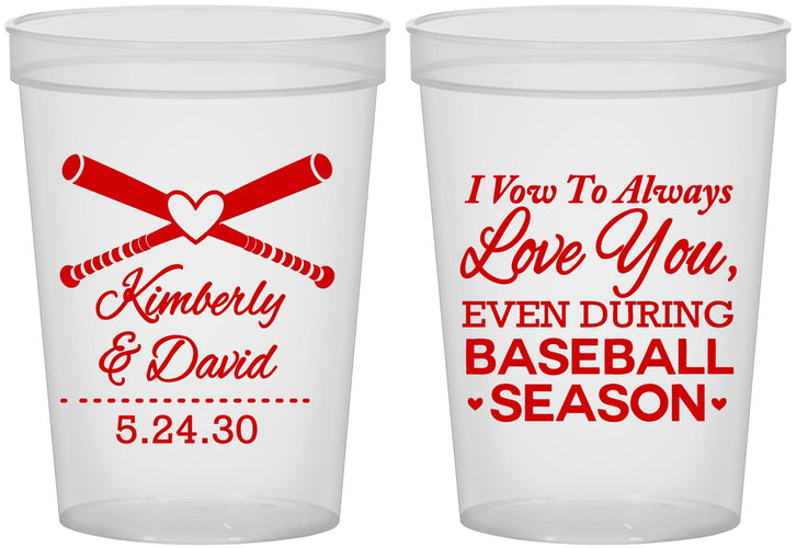 Custom Wedding 16 oz Translucent Cups - Baseball | 301