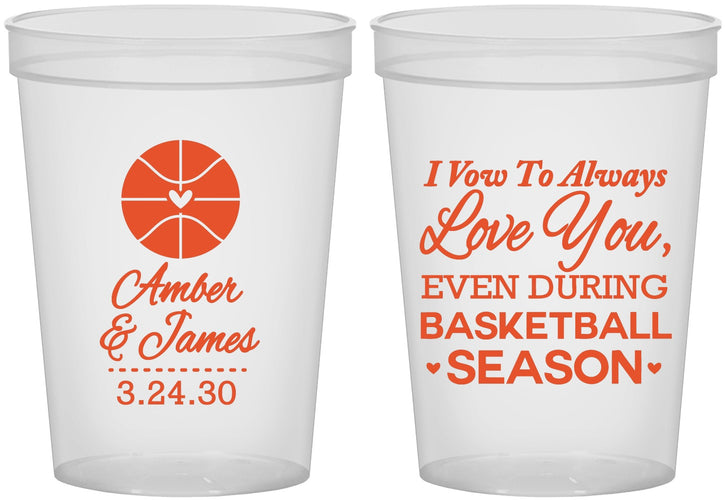 Custom Wedding 16 oz Translucent Cups - Basketball | 304