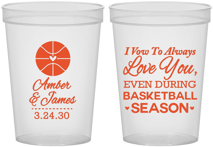 Custom Wedding 16 oz Translucent Cups - Basketball | 304