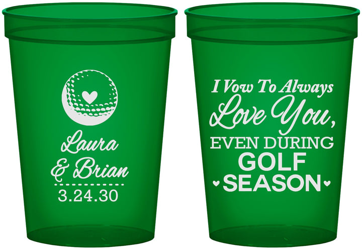Custom Wedding 16 oz Translucent Cups - Golf | 305