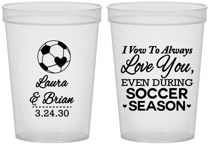 Custom Wedding 16 oz Translucent Cups - Soccer | 307