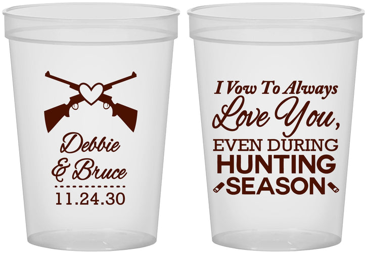 Custom Wedding 16 oz Translucent Cups - Hunting | 308