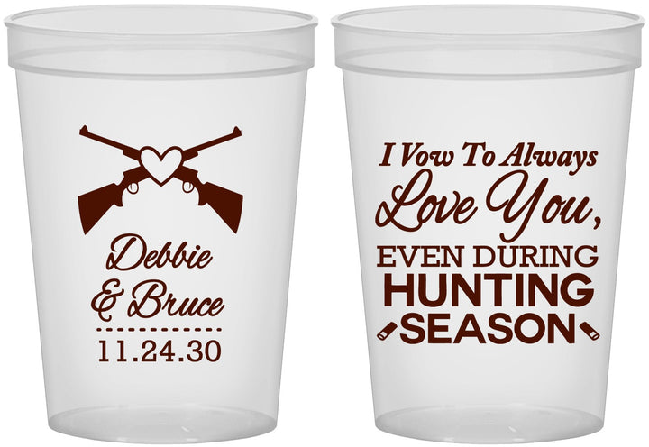 Custom Wedding 16 oz Translucent Cups - Hunting | 308