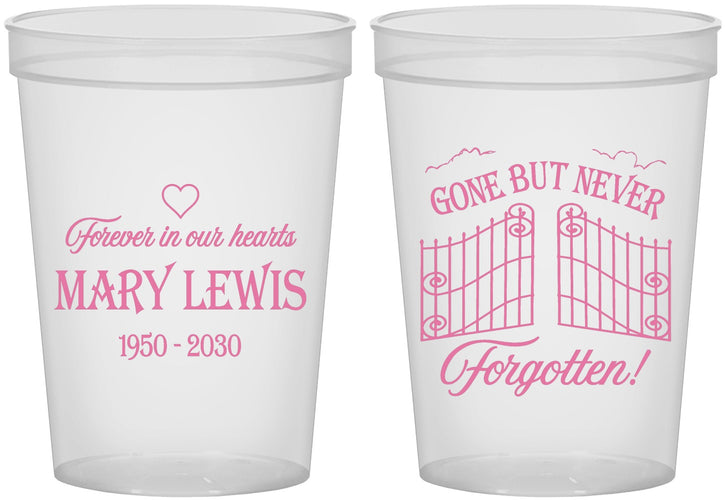 Custom Memorial 16 oz Translucent Cups - Gone But Never Forgotten | 310001