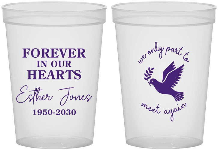 Custom Memorial 16 oz Translucent Cups - Forever In Our Hearts | 310003