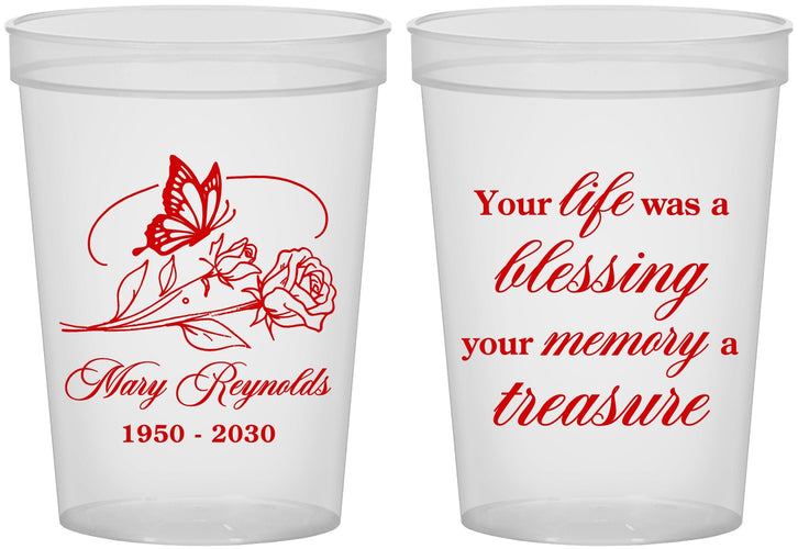 Custom Memorial 16 oz Translucent Cups - Life Blessing Memory | 310005