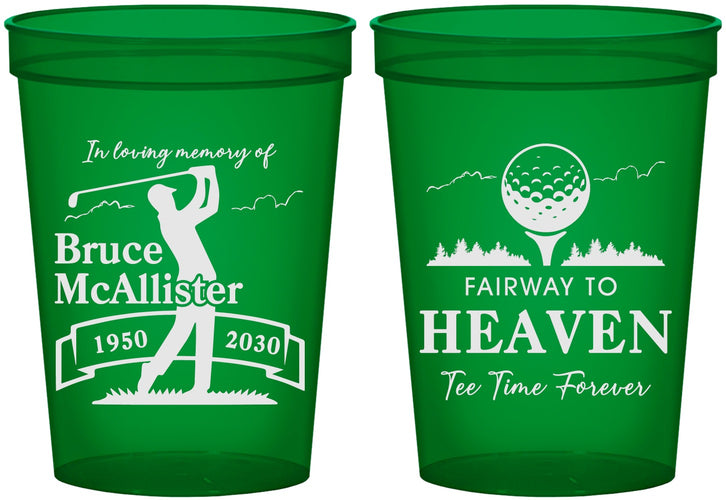 Custom Memorial 16 oz Translucent Cups - Fairway To Heavens | 310008