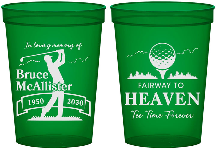 Custom Memorial 16 oz Translucent Cups - Fairway To Heavens | 310008