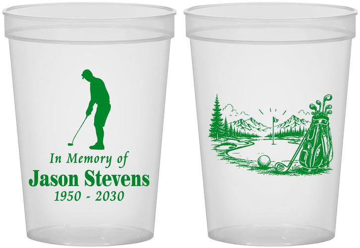 Custom Memorial 16 oz Translucent Cups - Heavens Finest Fairways | 310009