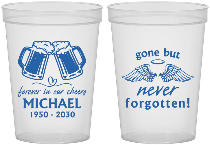 Custom Memorial 16 oz Translucent Cups - Gone But Never Forgotten | 310010