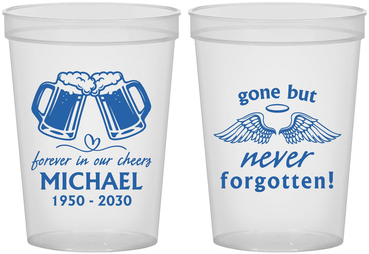 Custom Memorial 16 oz Translucent Cups - Gone But Never Forgotten | 310010