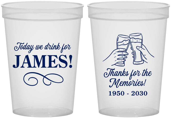 Custom Memorial 16 oz Translucent Cups - Thanks For The Memories | 310011