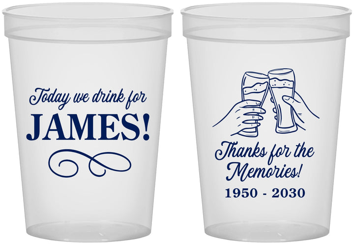 Custom Memorial 16 oz Translucent Cups - Thanks For The Memories | 310011