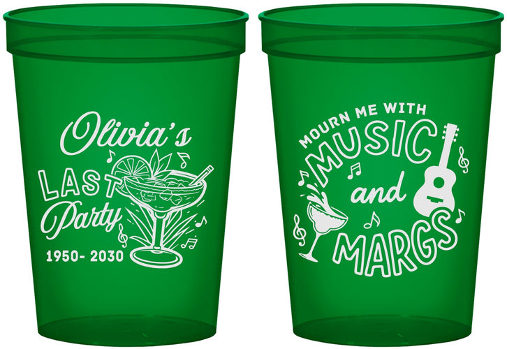 Custom Memorial 16 oz Translucent Cups - Mourn Me With Music | 310012