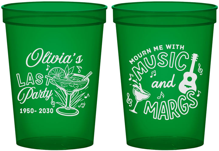 Custom Memorial 16 oz Translucent Cups - Mourn Me With Music | 310012