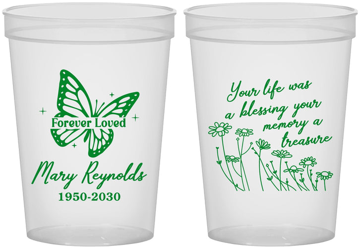 Custom Memorial 16 oz Translucent Cups - Forever Loved | 310013