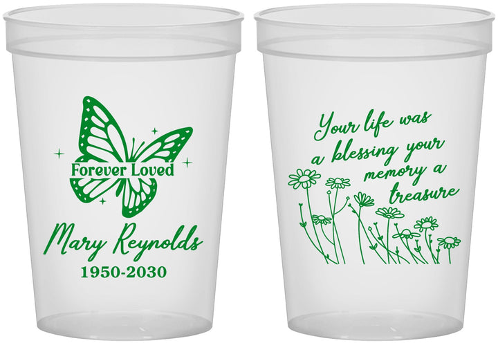 Custom Memorial 16 oz Translucent Cups - Forever Loved | 310013