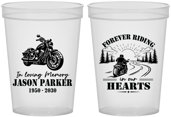 Custom Memorial 16 oz Translucent Cups - Riding In Our Hearts | 310014