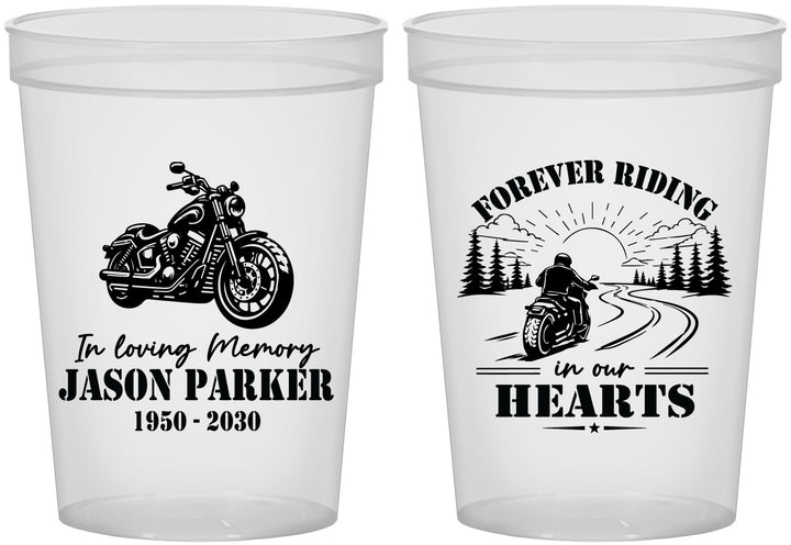 Custom Memorial 16 oz Translucent Cups - Riding In Our Hearts | 310014