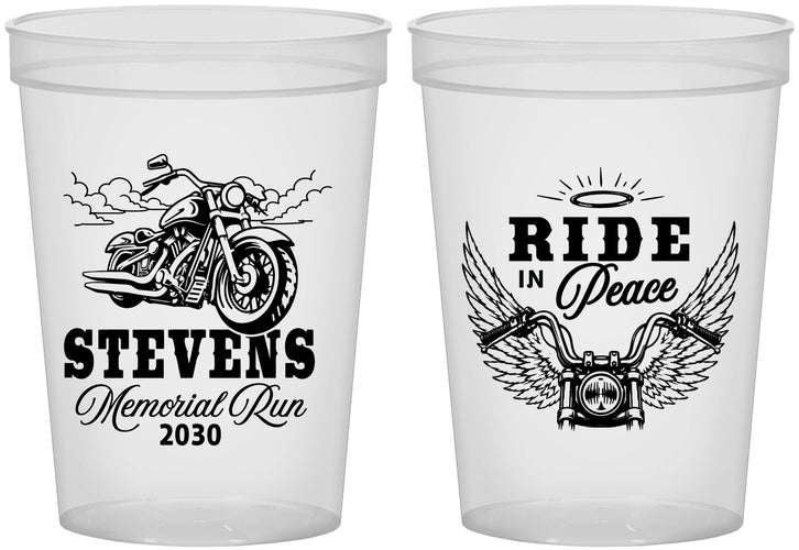 Custom Memorial 16 oz Translucent Cups - Ride In Peace | 310015