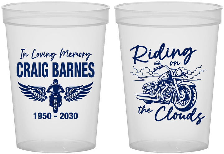 Custom Memorial 16 oz Translucent Cups - Riding On The Clouds | 310017