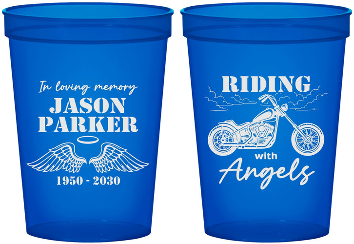 Custom Memorial 16 oz Translucent Cups - Riding With Angels | 310018