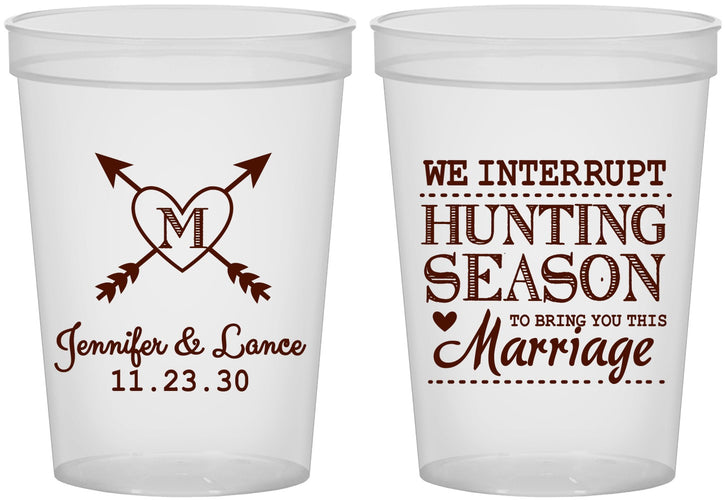 Custom Wedding 16 oz Translucent Cups - We Interrupt Season | 318