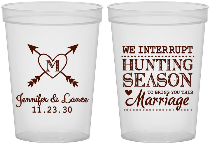 Custom Wedding 16 oz Translucent Cups - We Interrupt Season | 318