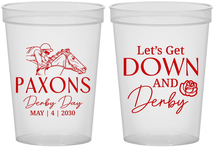 Custom Derby Day 16 oz Translucent Cups - Lets Get Down And Derby | 320000