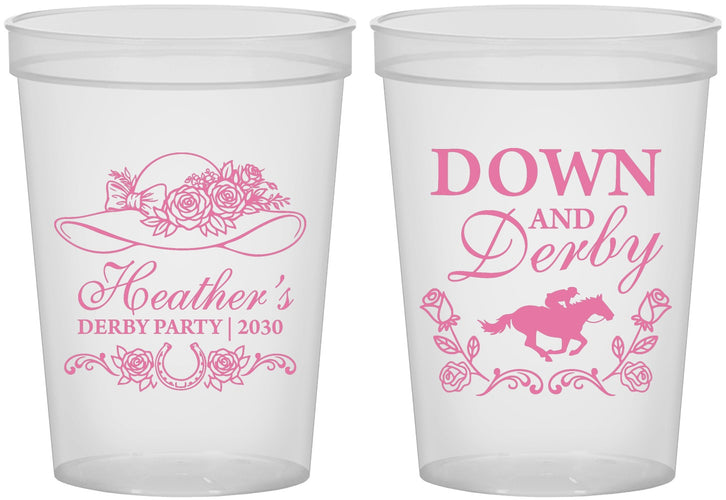 Custom Derby Day 16 oz Translucent Cups - Down And Derby | 320001