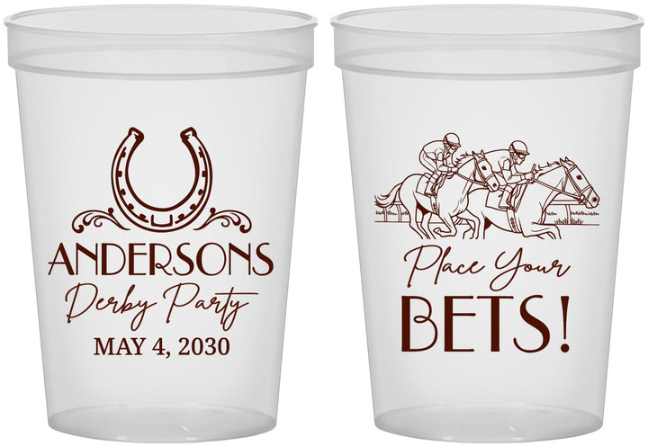 Custom Derby Day 16 oz Translucent Cups - Place Your Bets | 320003