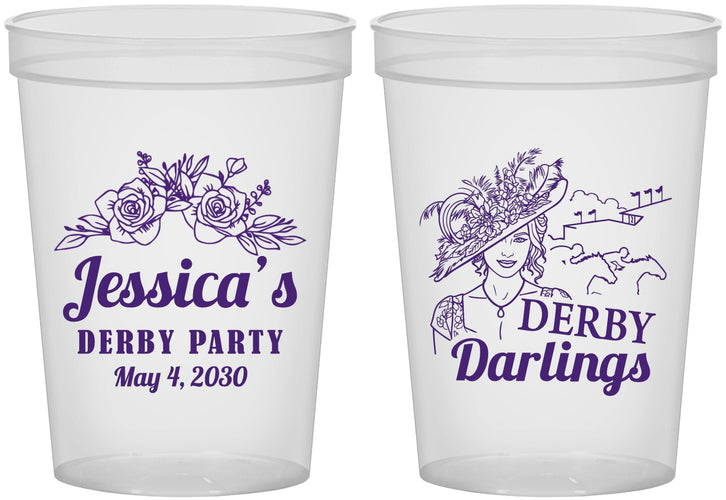 Custom Derby Day 16 oz Translucent Cups - Derby Darlins | 320004